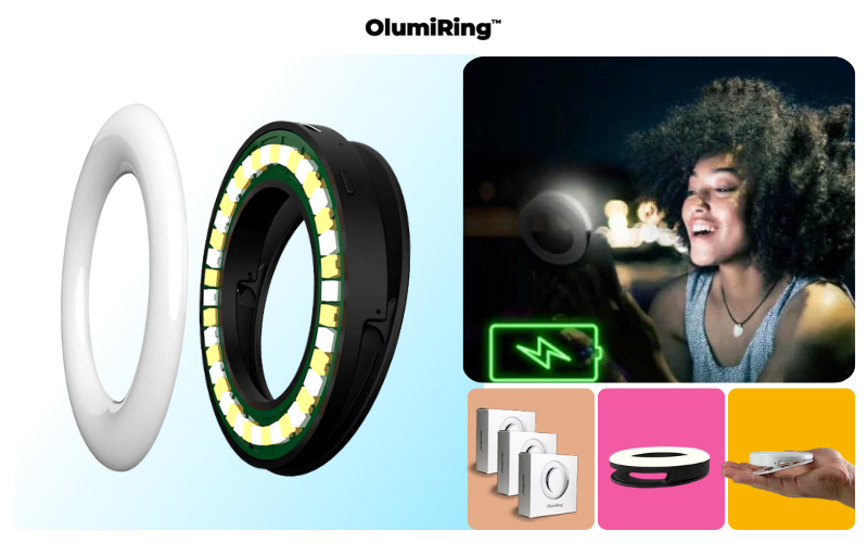 OlumiRing attached to a laptop